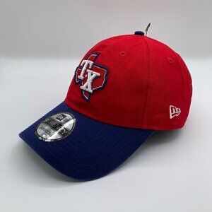 Texas Rangers MLB Red Blue New Era 9Twenty Relaxed Fit Adjustable Hat New